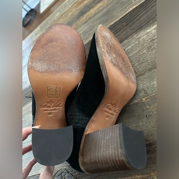 Patricia Nash Leather Suede Agata Pump Black Laceup Size 8.5 M Italian Mary Jane - Picture 9 of 10